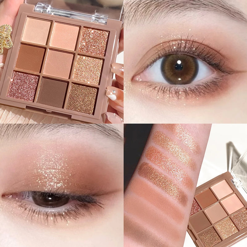 Paleta de Sombras Luxuosa Com 9 a 18 Cores